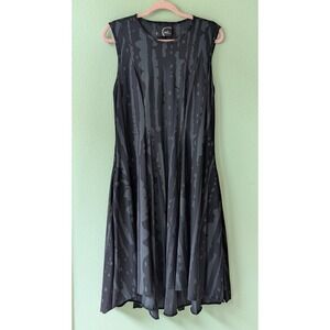 Porto San Francisco Sleeveless Art to Wear Lagenlook Dress Grey Black Size 3
